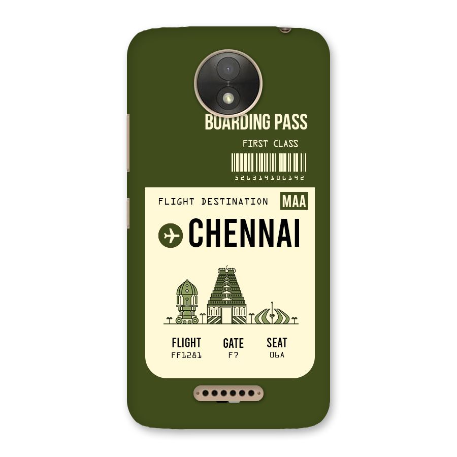 Chennai Boarding Pass Back Case for Moto C Plus
