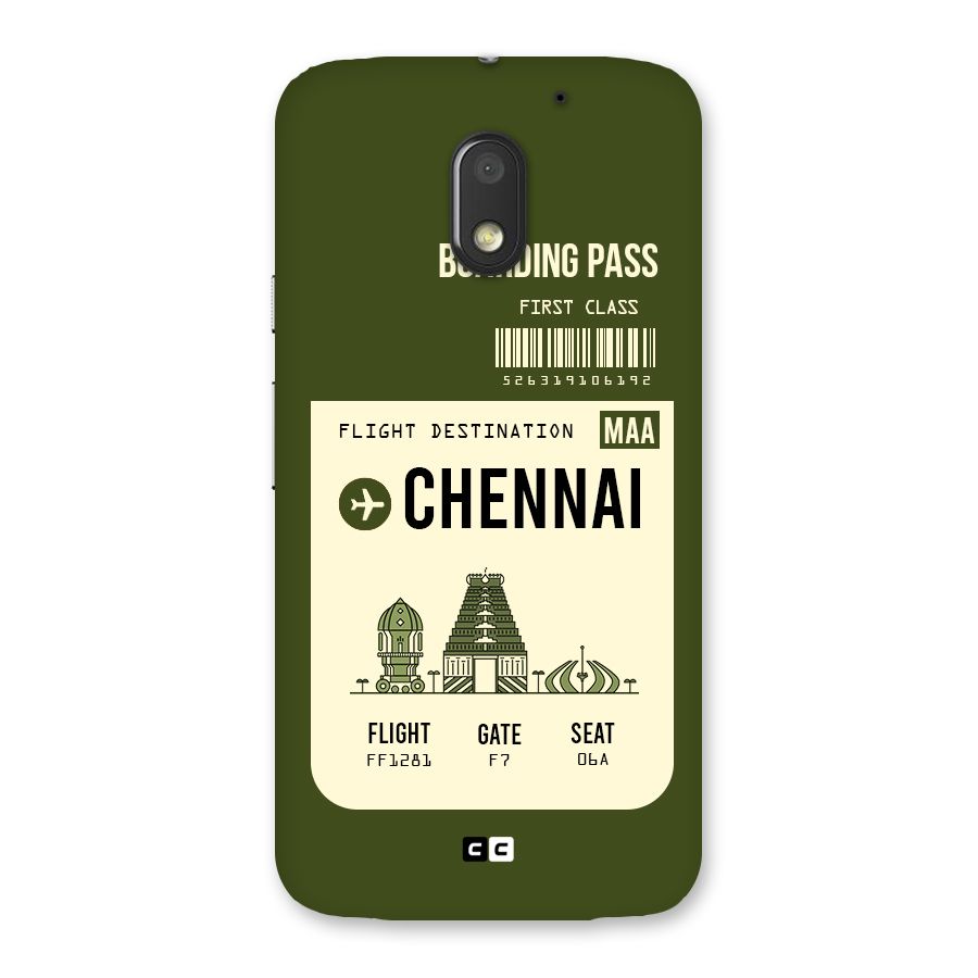 Chennai Boarding Pass Back Case for Moto E3 Power