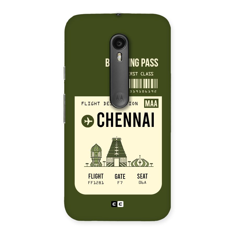 Chennai Boarding Pass Back Case for Moto G3