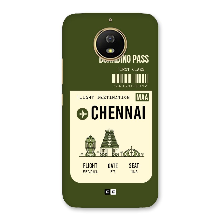 Chennai Boarding Pass Back Case for Moto G5s