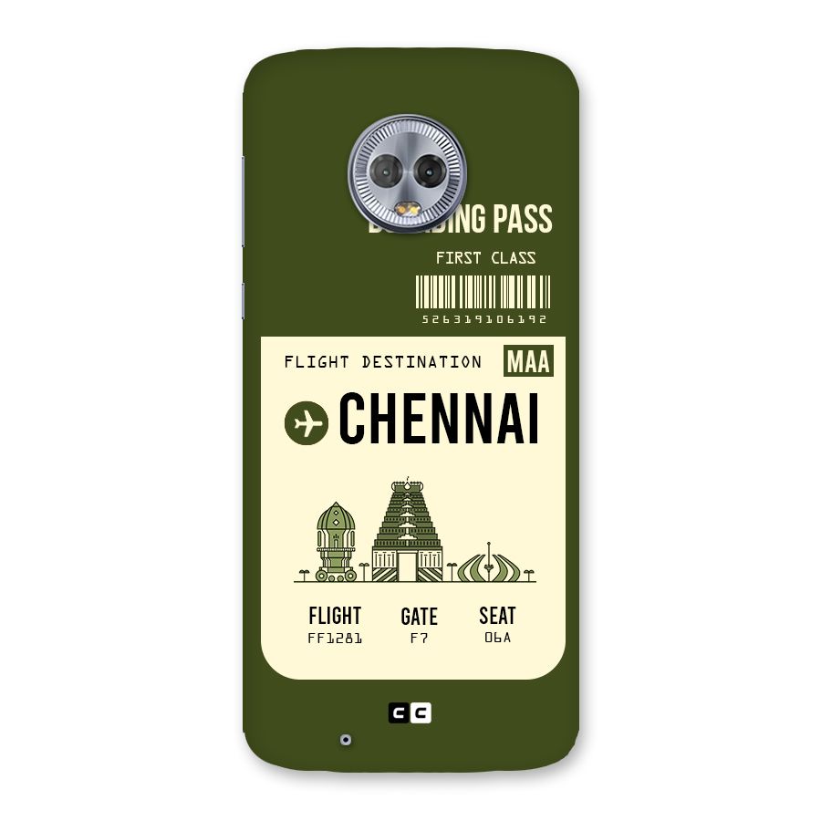 Chennai Boarding Pass Back Case for Moto G6