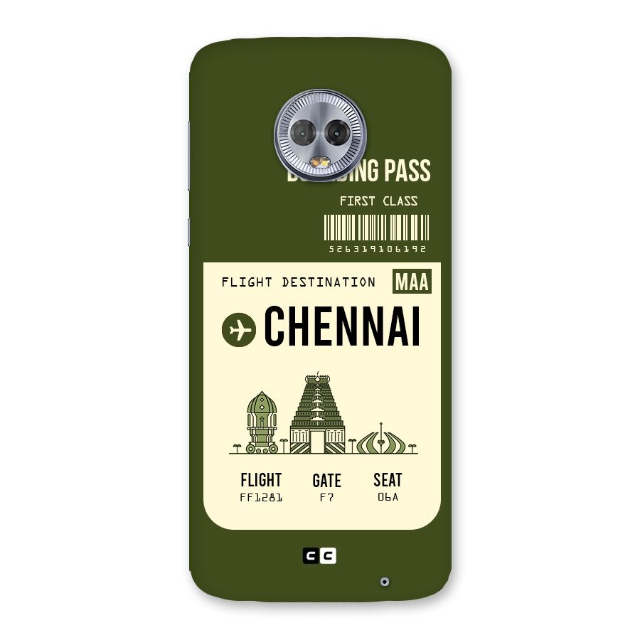 Chennai Boarding Pass Back Case for Moto G6 Plus