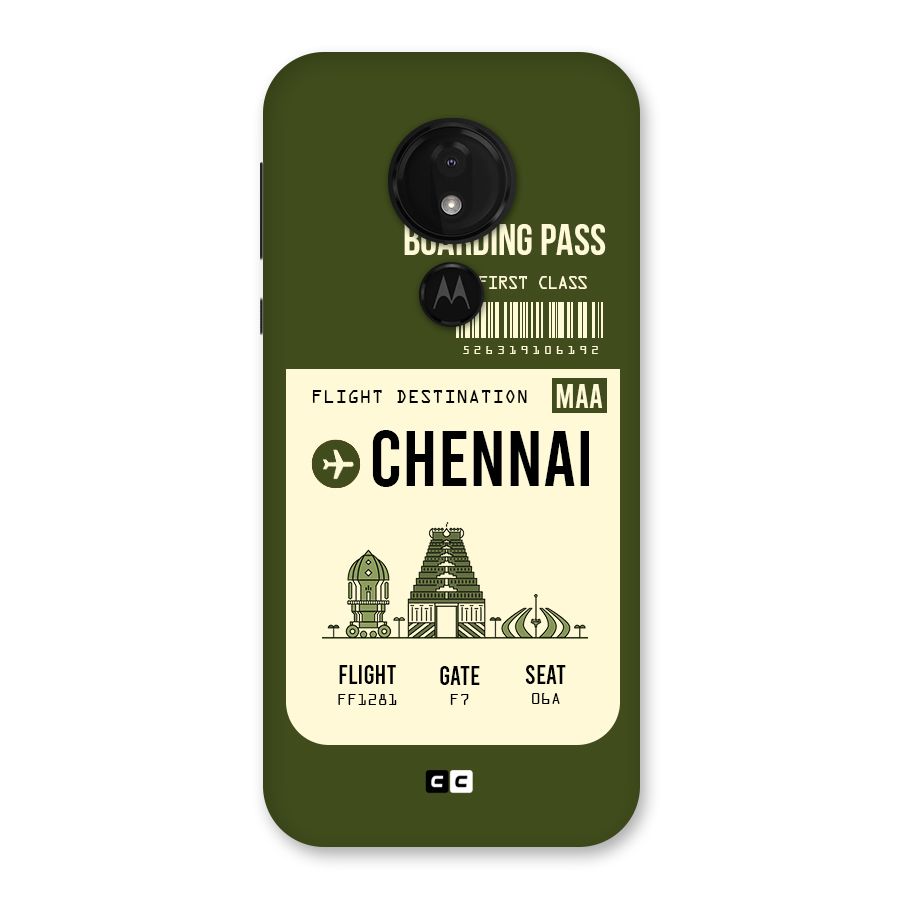 Chennai Boarding Pass Back Case for Moto G7 Power