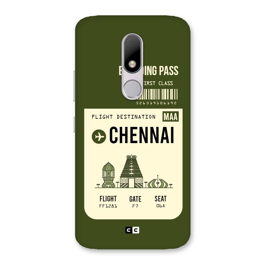Chennai Boarding Pass Back Case for Moto M