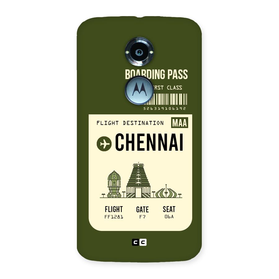 Chennai Boarding Pass Back Case for Moto X 2nd Gen