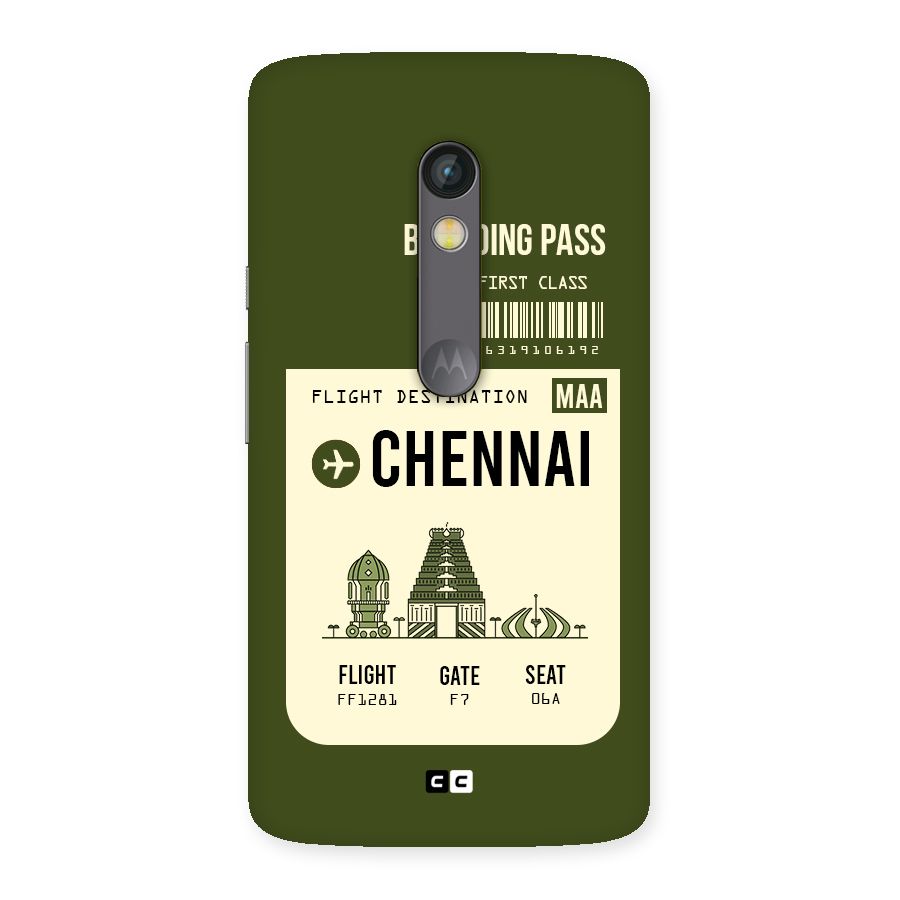 Chennai Boarding Pass Back Case for Moto X Play