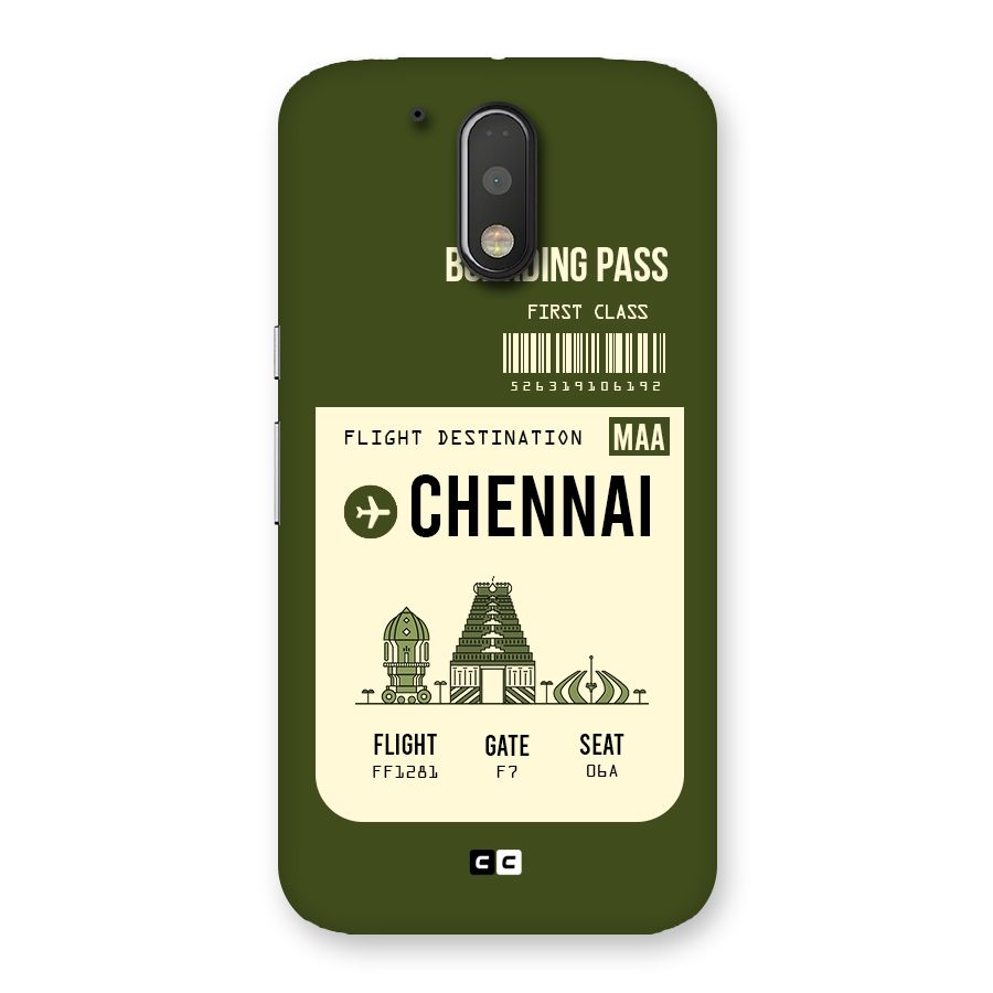 Chennai Boarding Pass Back Case for Motorola Moto G4 Plus