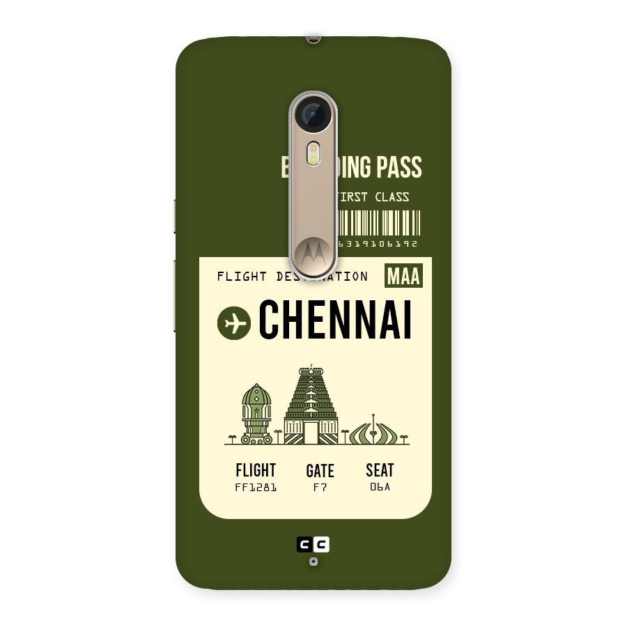 Chennai Boarding Pass Back Case for Motorola Moto X Style