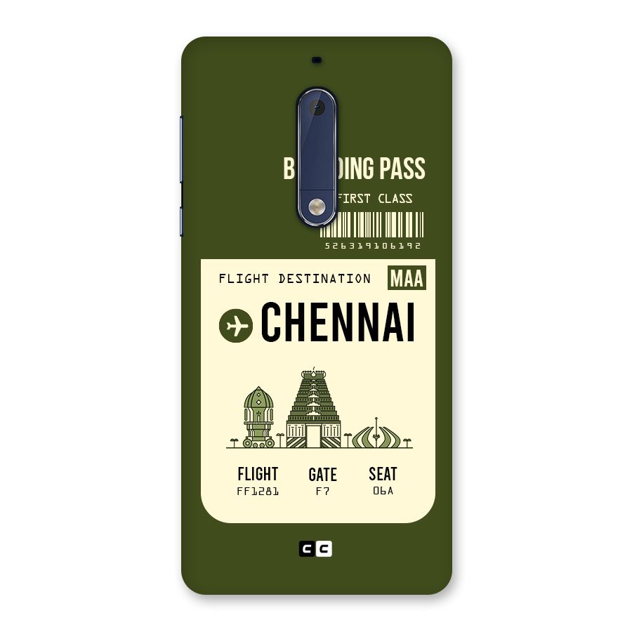 Chennai Boarding Pass Back Case for Nokia 5