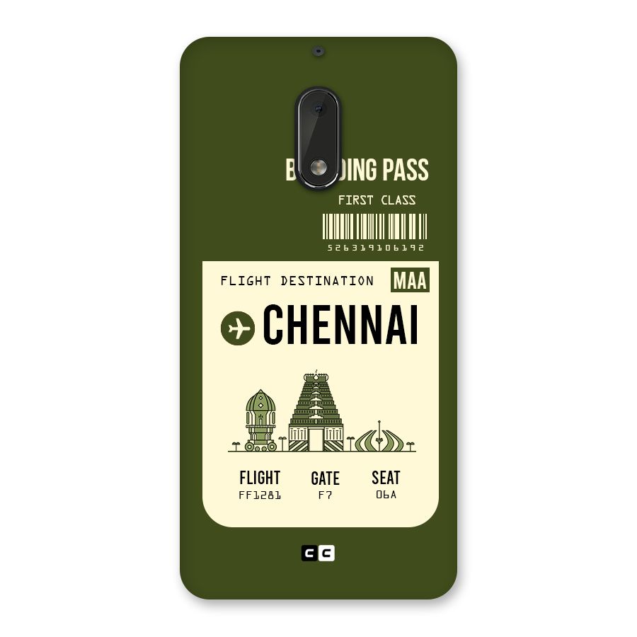 Chennai Boarding Pass Back Case for Nokia 6