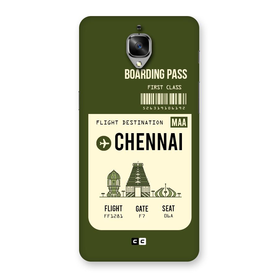 Chennai Boarding Pass Back Case for OnePlus 3