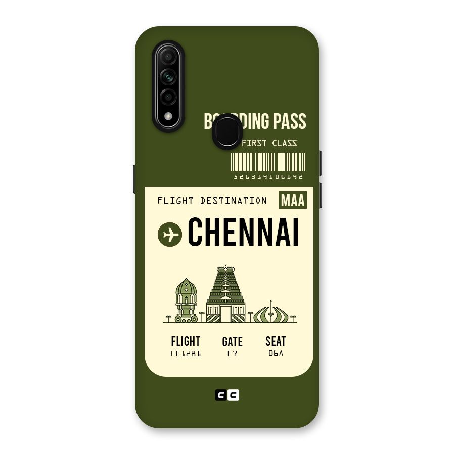 Chennai Boarding Pass Back Case for Oppo A31