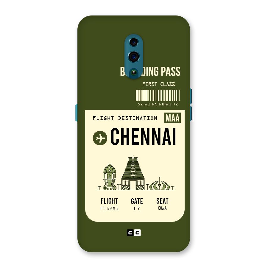 Chennai Boarding Pass Back Case for Oppo Reno