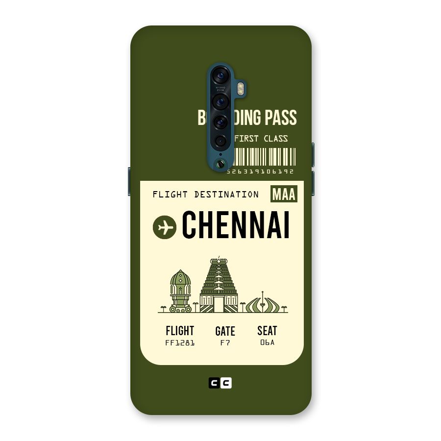 Chennai Boarding Pass Back Case for Oppo Reno2
