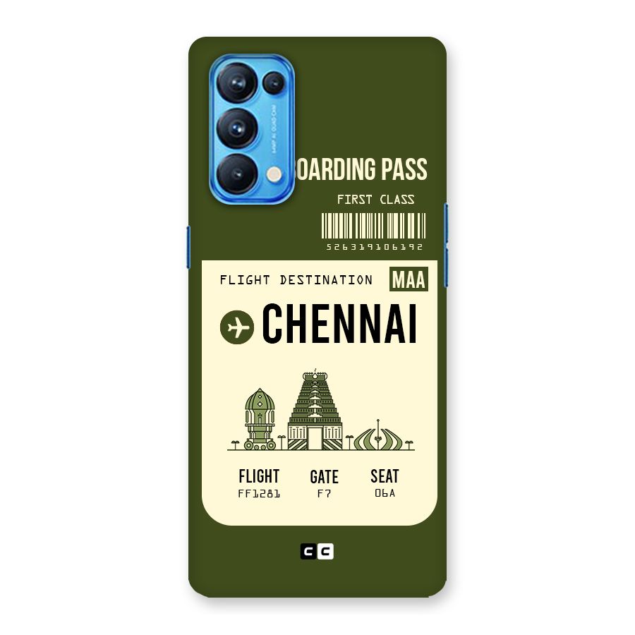Chennai Boarding Pass Back Case for Oppo Reno5 Pro 5G
