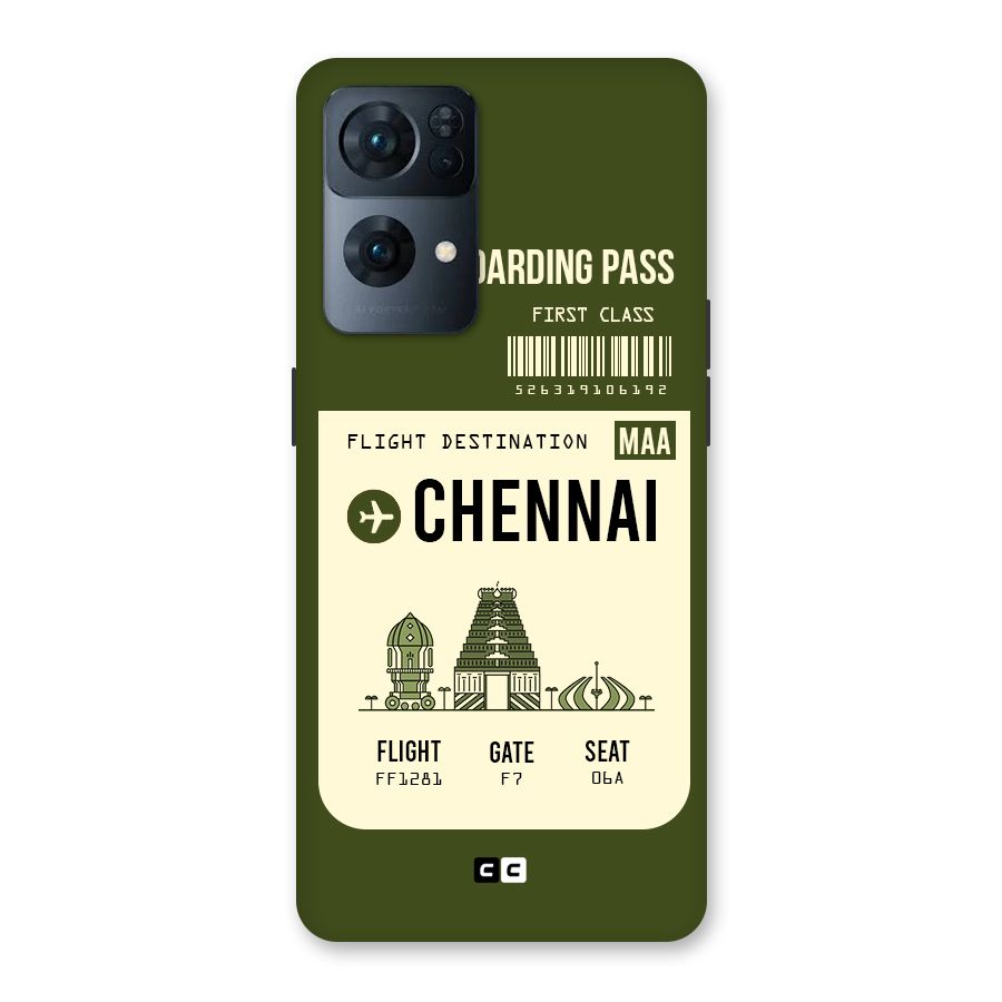 Chennai Boarding Pass Back Case for Oppo Reno7 Pro 5G