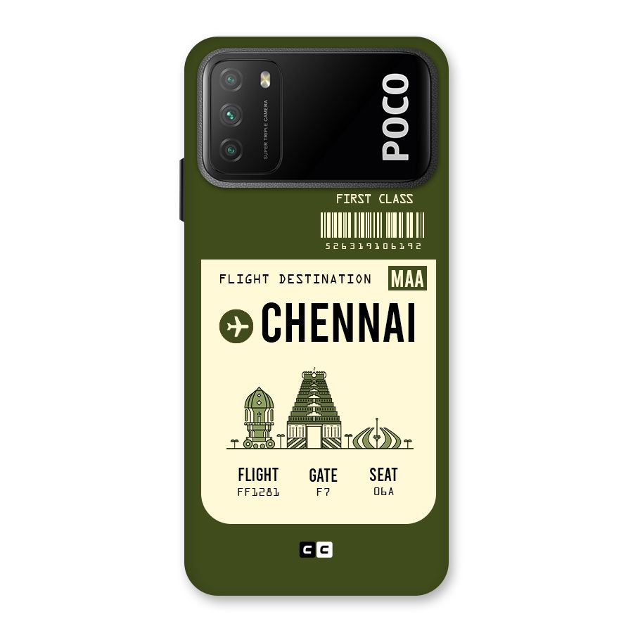 Chennai Boarding Pass Back Case for Poco M3