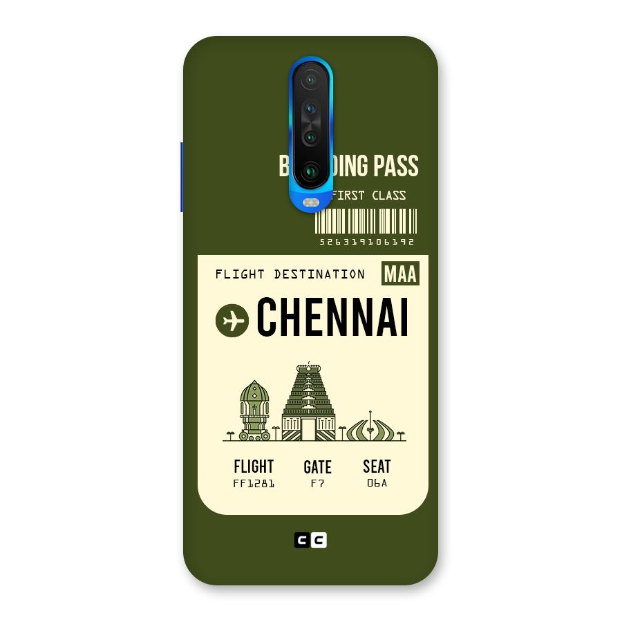 Chennai Boarding Pass Back Case for Poco X2