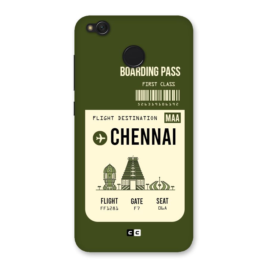 Chennai Boarding Pass Back Case for Redmi 4