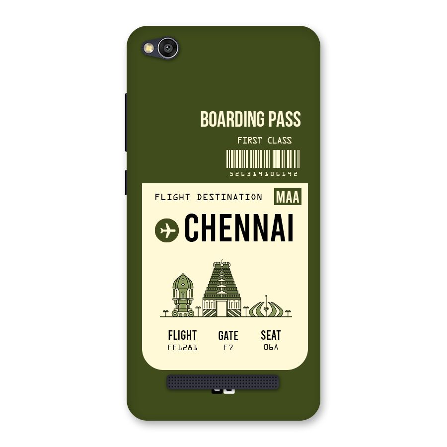 Chennai Boarding Pass Back Case for Redmi 4A