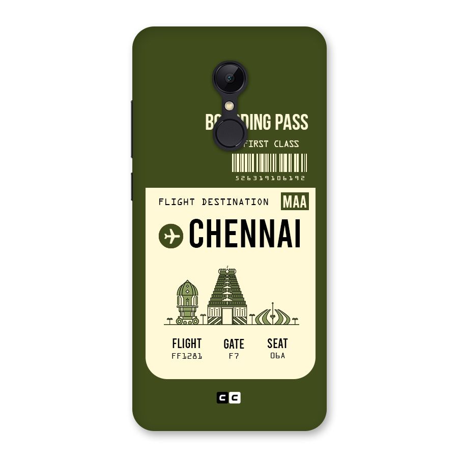 Chennai Boarding Pass Back Case for Redmi 5