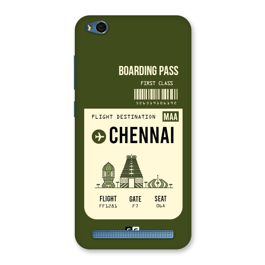 Chennai Boarding Pass Back Case for Redmi 5A