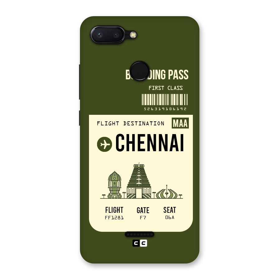 Chennai Boarding Pass Back Case for Redmi 6