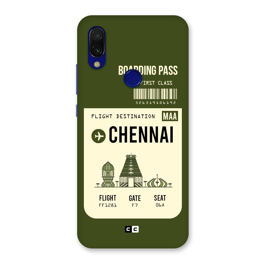 Chennai Boarding Pass Back Case for Redmi 7