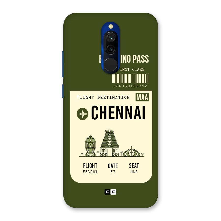 Chennai Boarding Pass Back Case for Redmi 8