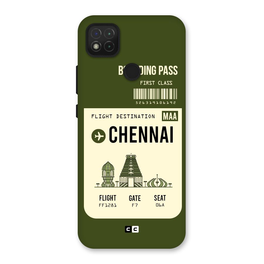 Chennai Boarding Pass Back Case for Redmi 9