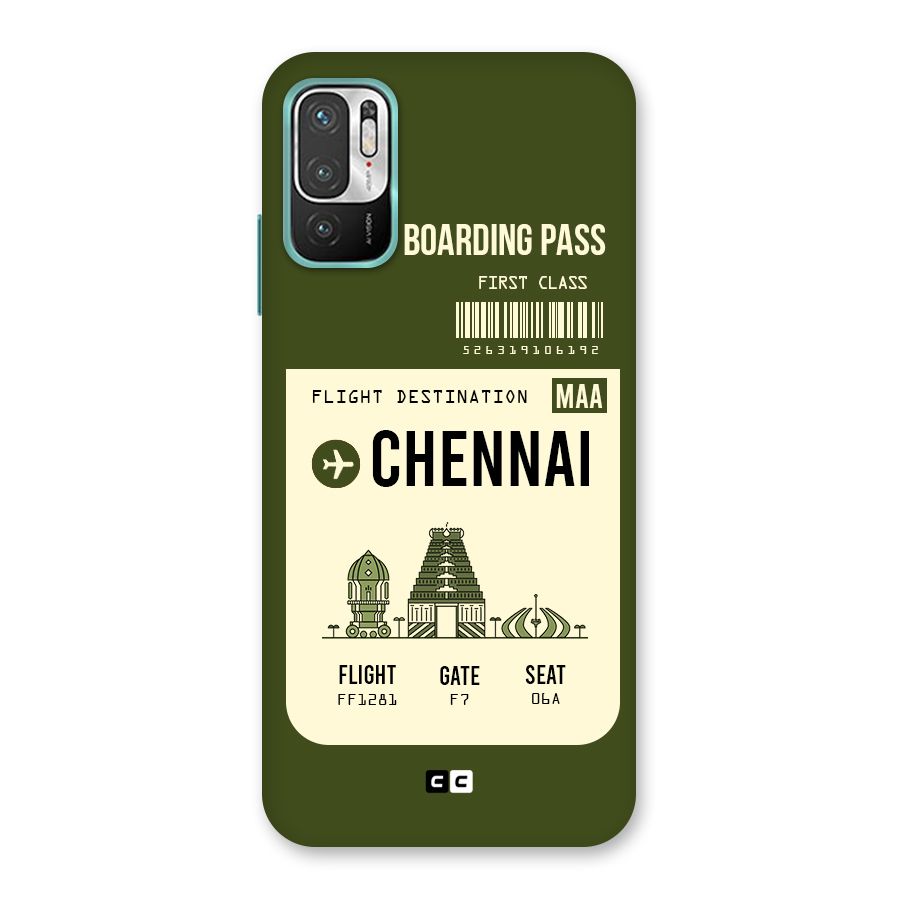 Chennai Boarding Pass Back Case for Redmi Note 10T 5G