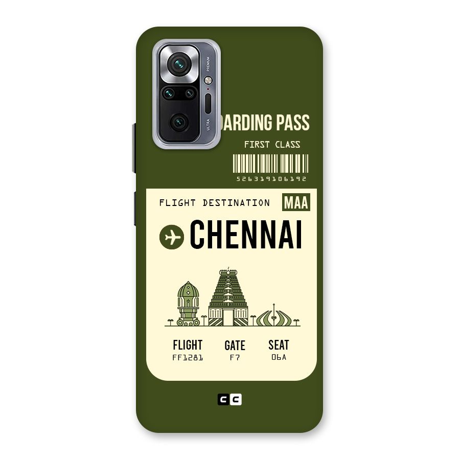 Chennai Boarding Pass Back Case for Redmi Note 10 Pro