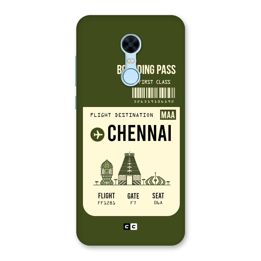 Chennai Boarding Pass Back Case for Redmi Note 5