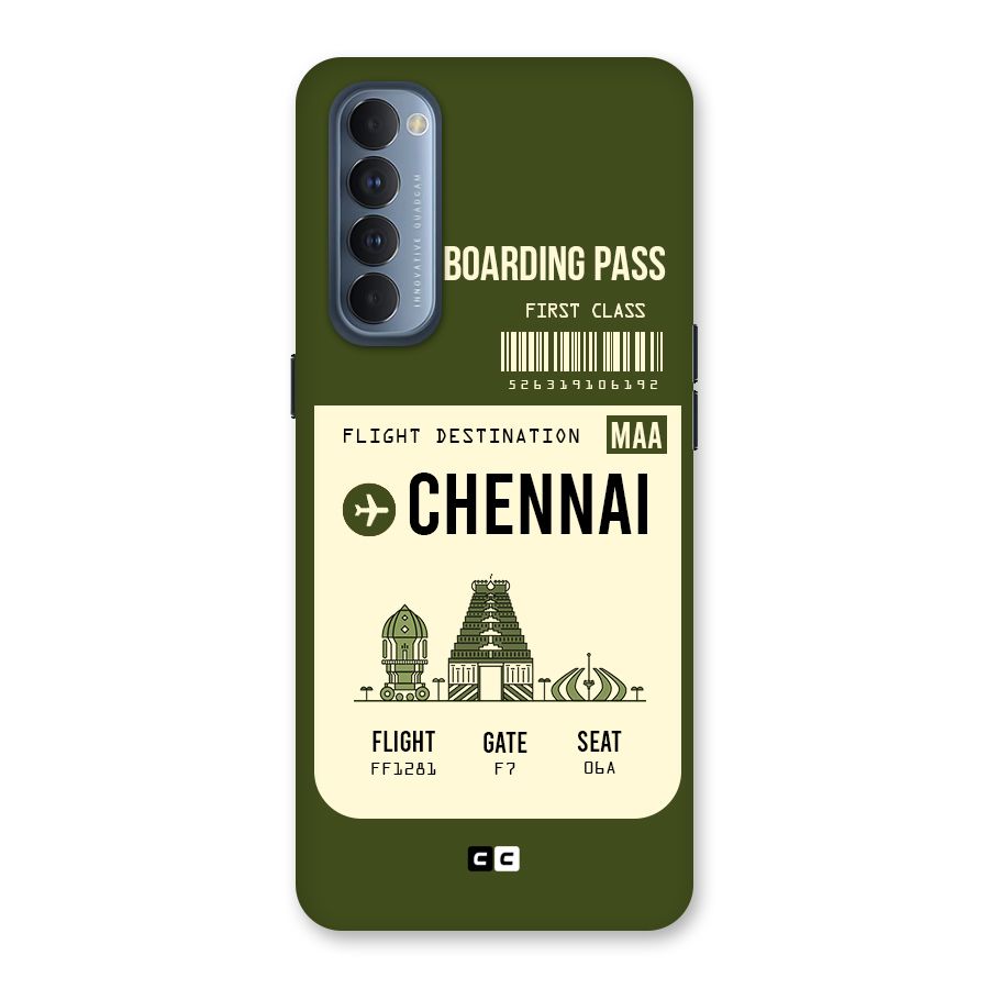 Chennai Boarding Pass Back Case for Reno4 Pro