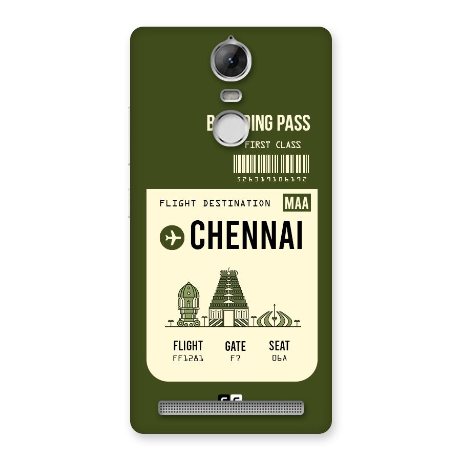 Chennai Boarding Pass Back Case for Vibe K5 Note