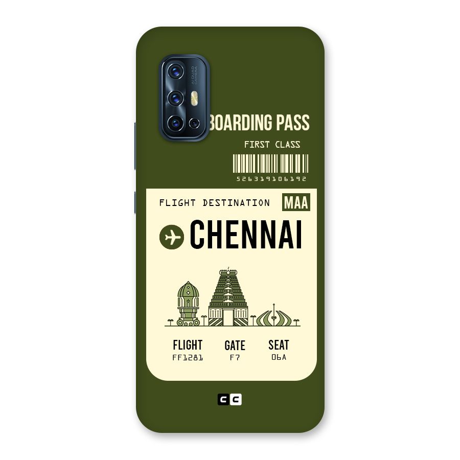 Chennai Boarding Pass Back Case for Vivo V17