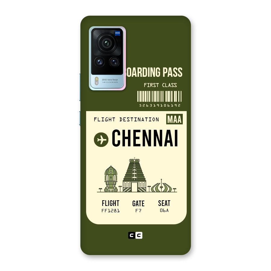 Chennai Boarding Pass Back Case for Vivo X60 Pro