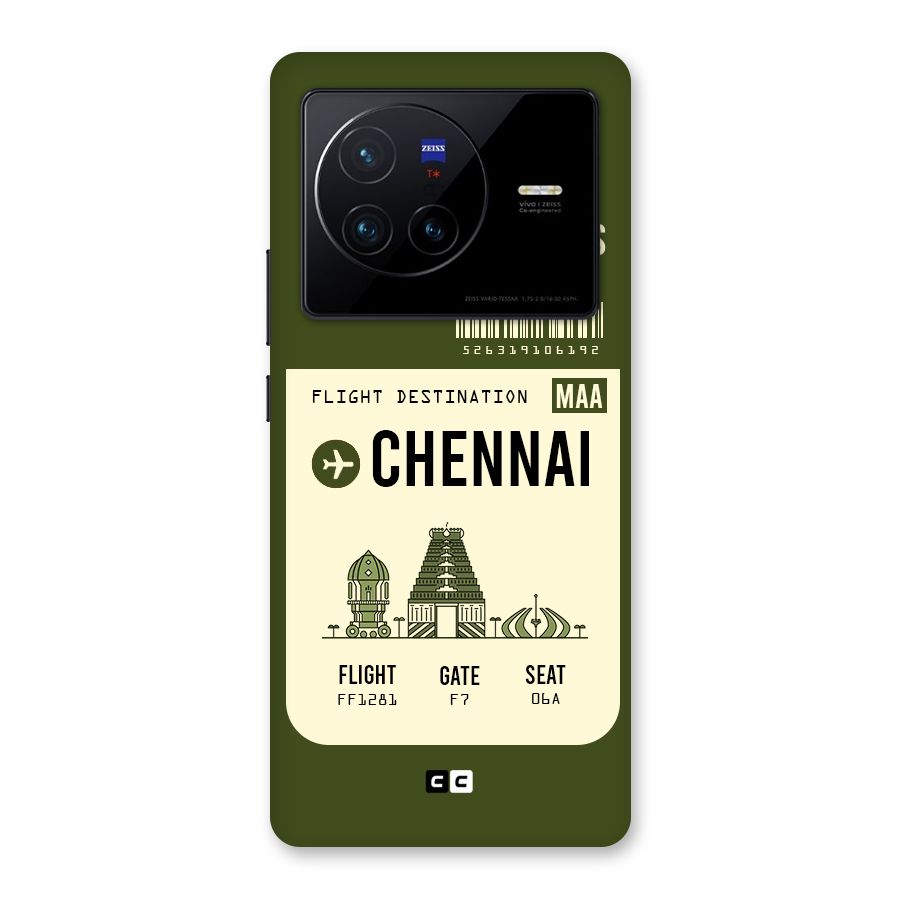 Chennai Boarding Pass Back Case for Vivo X80