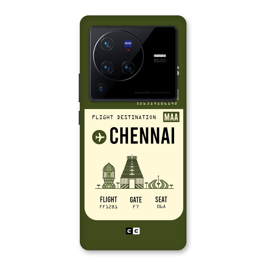 Chennai Boarding Pass Back Case for Vivo X80 Pro