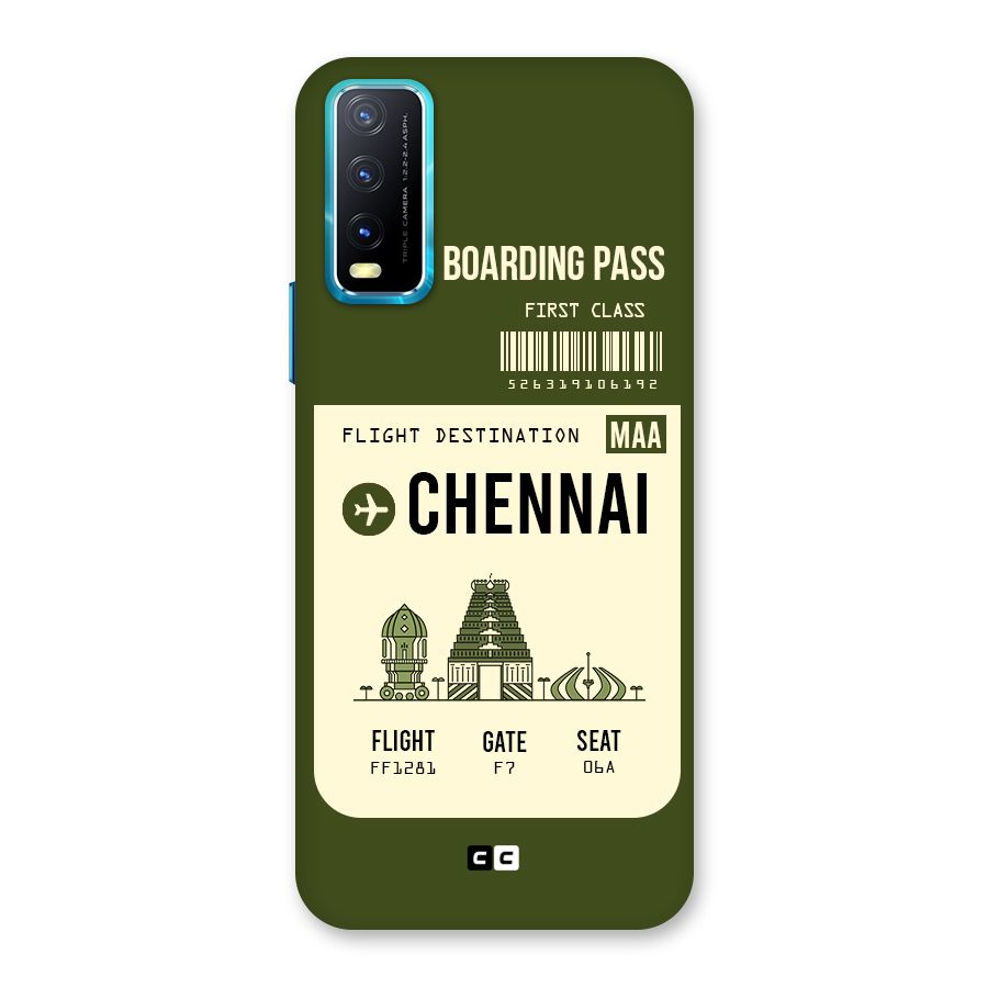 Chennai Boarding Pass Back Case for Vivo Y20A
