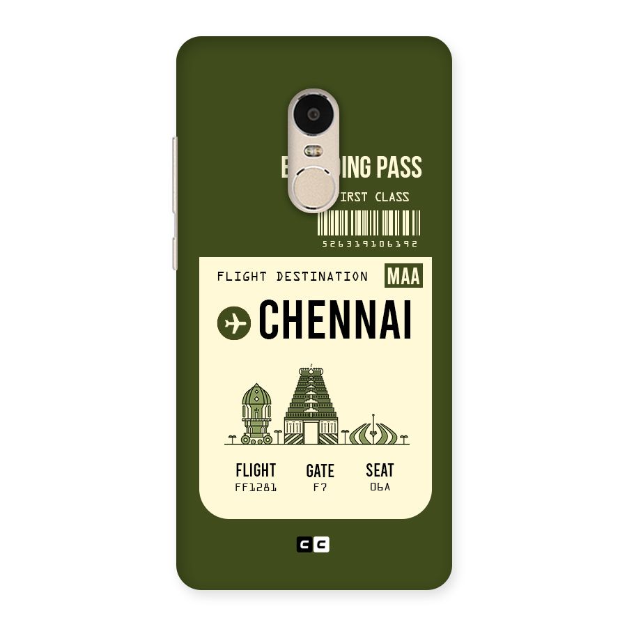 Chennai Boarding Pass Back Case for Xiaomi Redmi Note 4