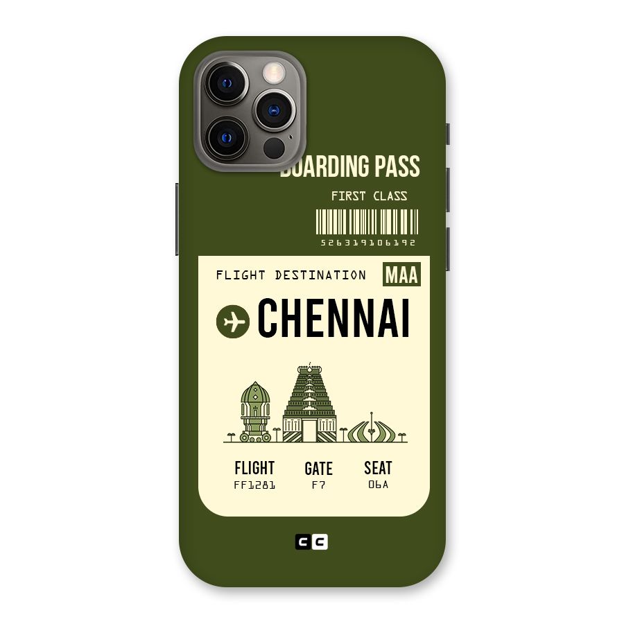 Chennai Boarding Pass Back Case for iPhone 12 Pro