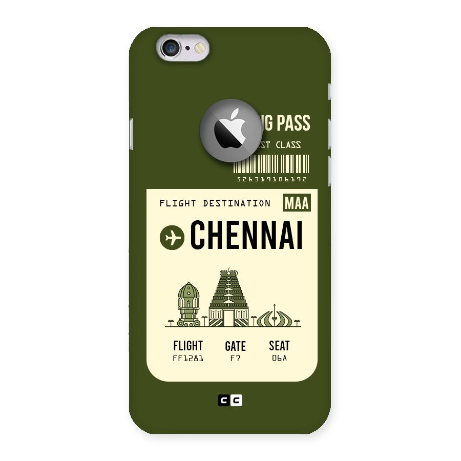 Chennai Boarding Pass Back Case for iPhone 6 Logo Cut