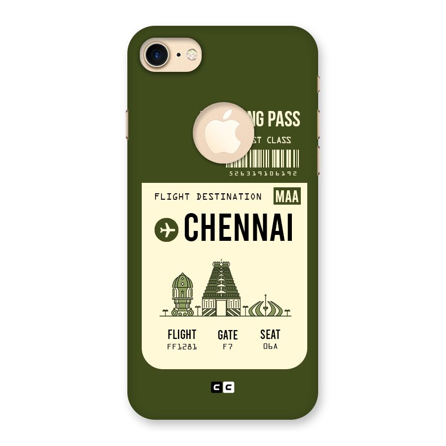 Chennai Boarding Pass Back Case for iPhone 7 Logo Cut