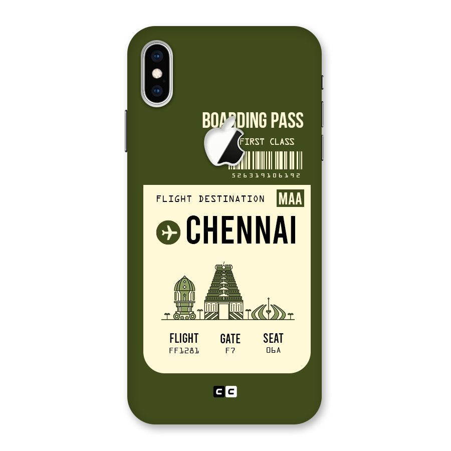 Chennai Boarding Pass Back Case for iPhone XS Max Apple Cut