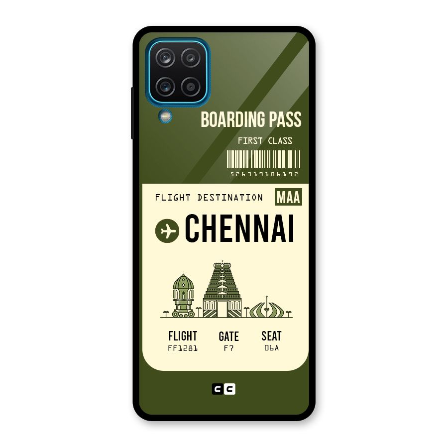 Chennai Boarding Pass Glass Back Case for Galaxy A12