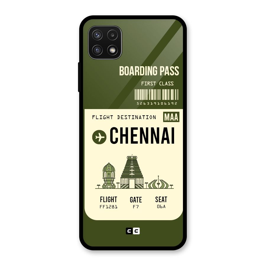 Chennai Boarding Pass Glass Back Case for Galaxy A22 5G