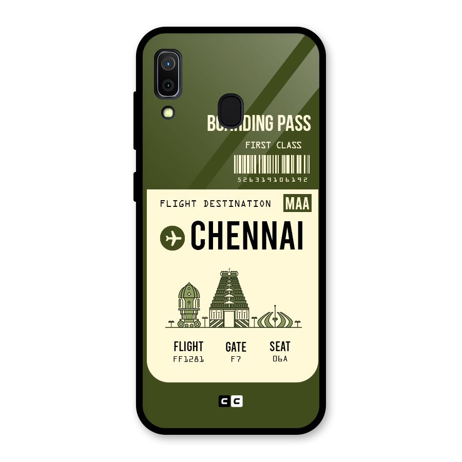 Chennai Boarding Pass Glass Back Case for Galaxy A30