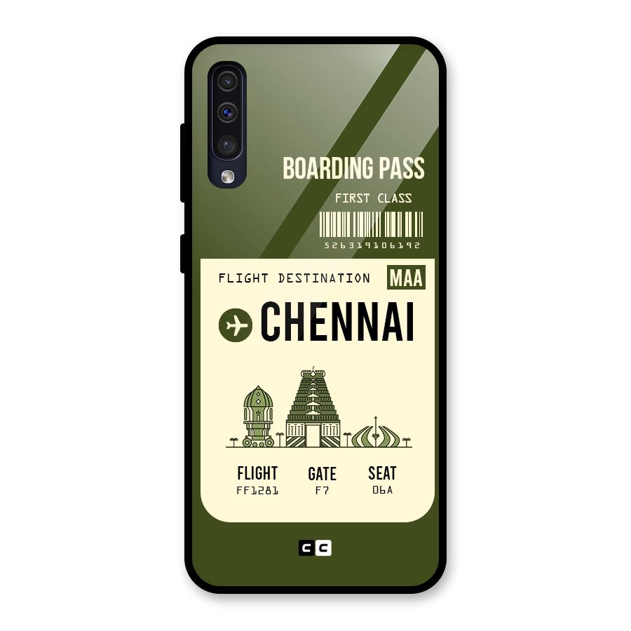 Chennai Boarding Pass Glass Back Case for Galaxy A50