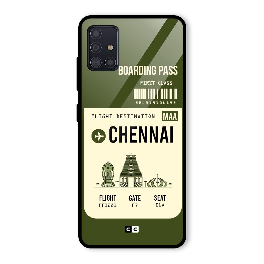 Chennai Boarding Pass Glass Back Case for Galaxy A51